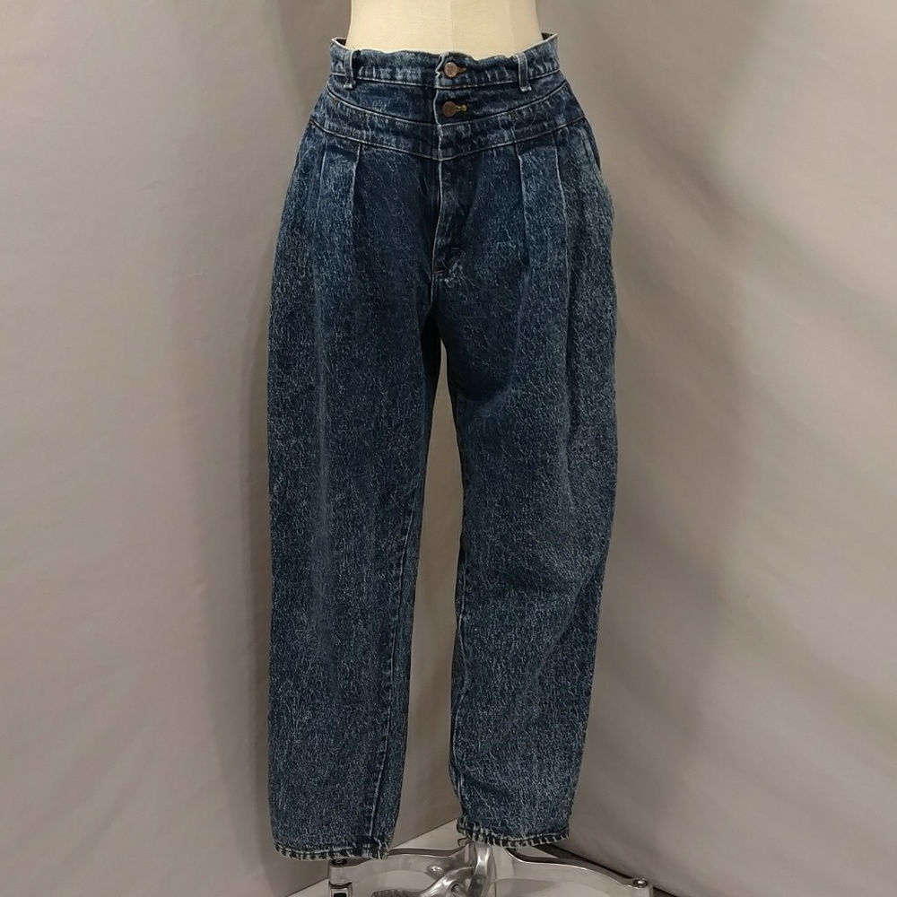 Vintage High Waisted Mom Jeans 100% Cotton Denim SzMrk16 See Measure Waist 32"
